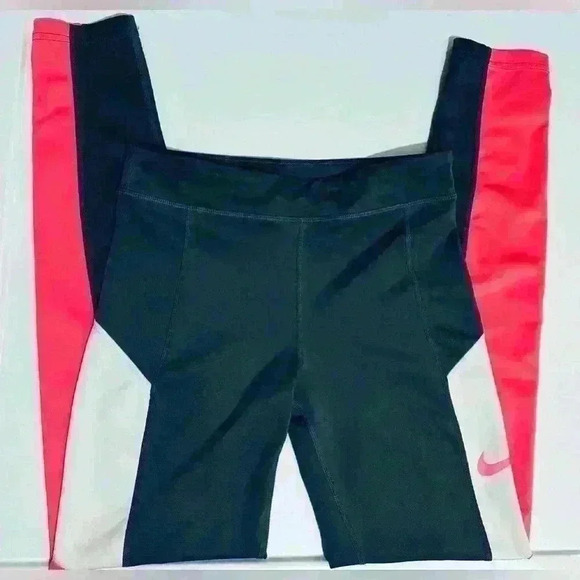 Nike Dri-Fit Tight Fit Leggings, Girls Size XL, Black with Pink & White Panels - Picture 7 of 10